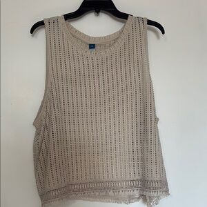 Old Navy Tan Ribbed Cropped Tank Top